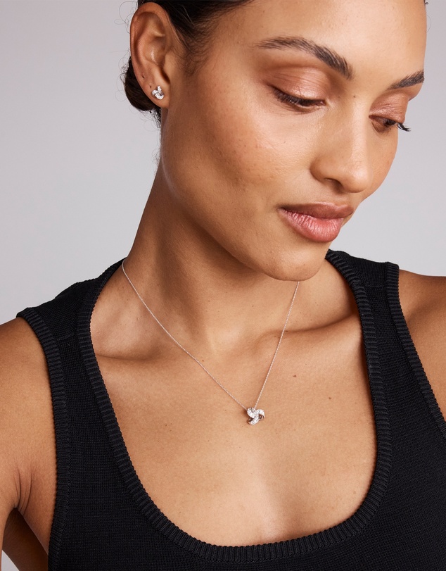 Michael Hill - Cubic Zirconia Knot Pendant Necklace in Sterling Silver