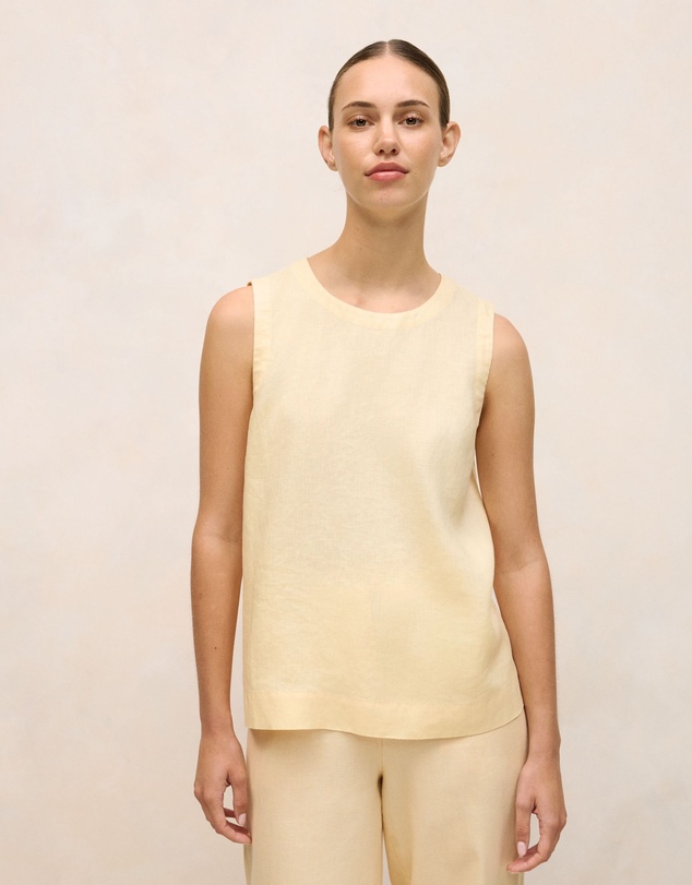 Trenery - Delave Linen Shell Tank in Butter