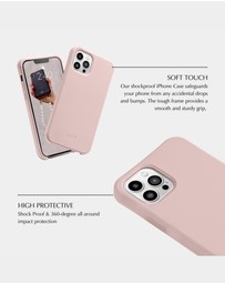 LOUVE COLLECTION - Dusty Pink Phone Case + Pearl Crossbody Chain