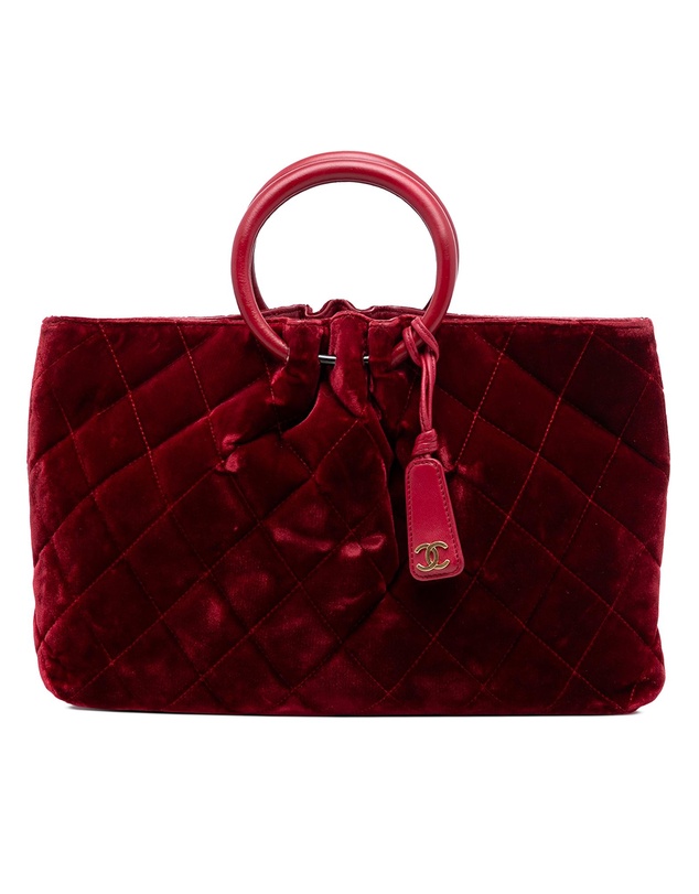 Pre-Loved by Azura Reborn - Pre-Loved CC Quilted Velvet Top Handle Bag