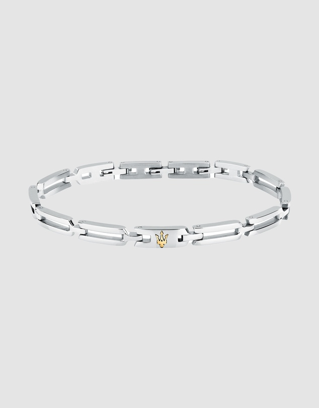 Maserati - Maserati Men's Iconic Stainless Steel Gold Logo Bracelet