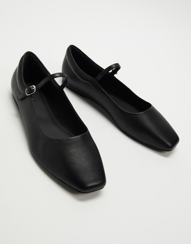AERE - Leather Mary Jane Ballet Flats