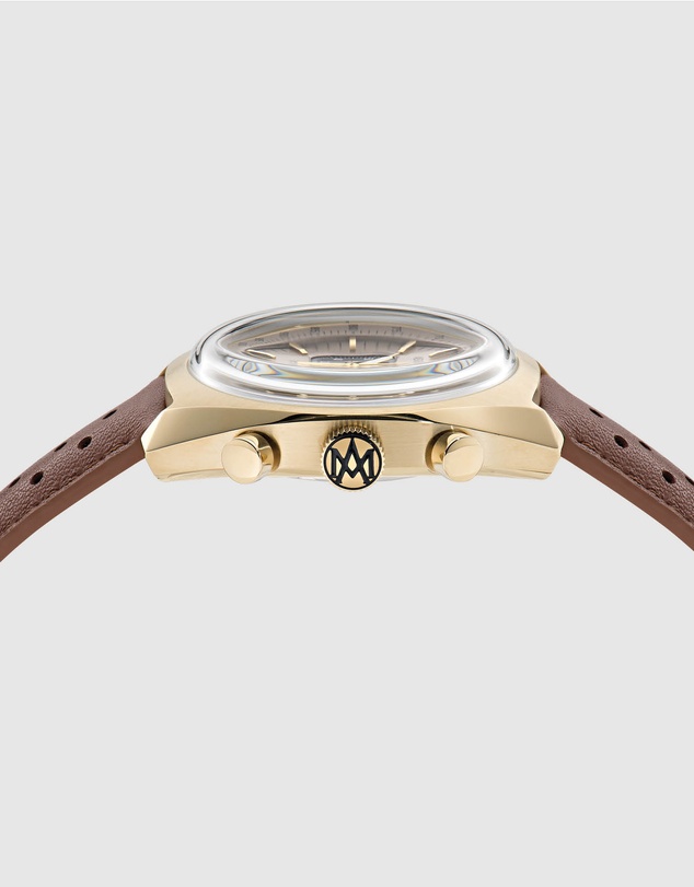 Aston Martin - TS2 Chronograph Gold-Tone Tan Leather Watch
