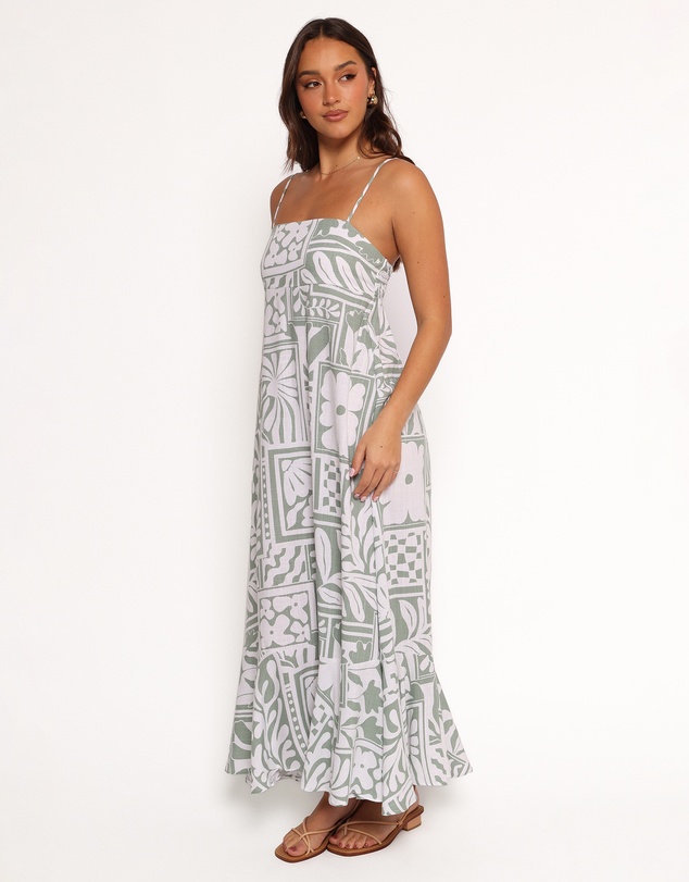 Petal & Pup - Kelsie Midi Dress - Sage Print