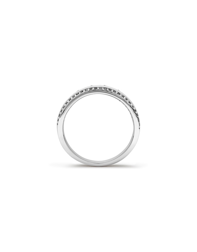 Michael Hill - Men's Silver Ring with 0.25 Carat TW of Black Diamonds