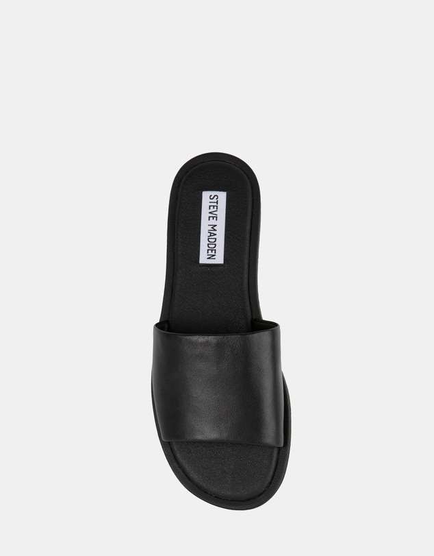 Steve Madden - Kaya Black Leather Sandals