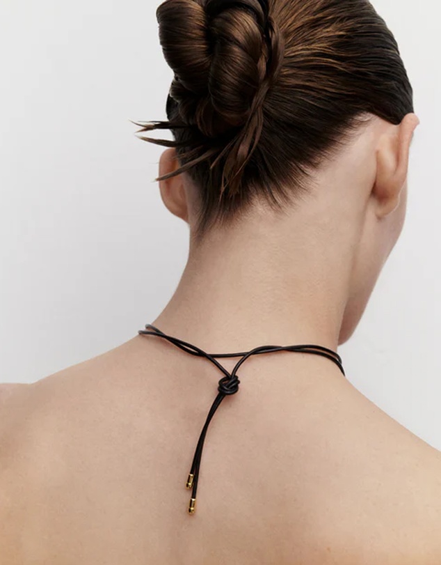 PDPAOLA - Dana Leather Bow Necklace