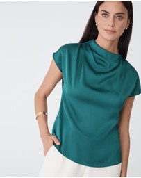 Forcast - Zafina Pleated Draped Top