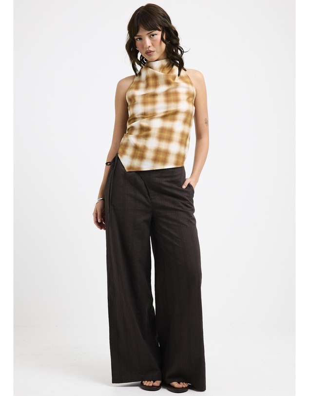 Alice In The Eve - Alyssa Plaid Halter Top