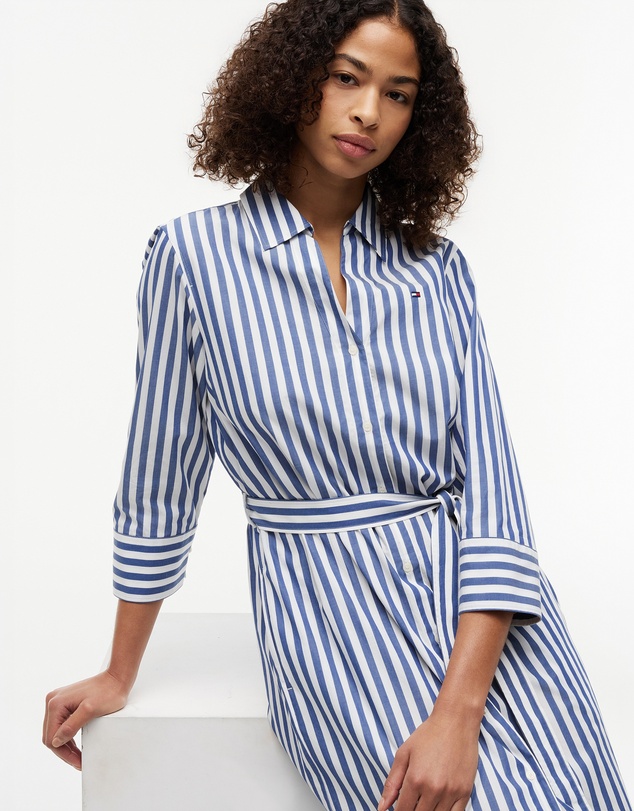 Tommy Hilfiger - Belted Relaxed Midi Shirt Dress