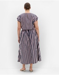 City Chic - Plus size Sarina Stripe Cotton Top - navy