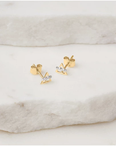 Luna Rae - Solid Gold - Earth Element Diamond Studs