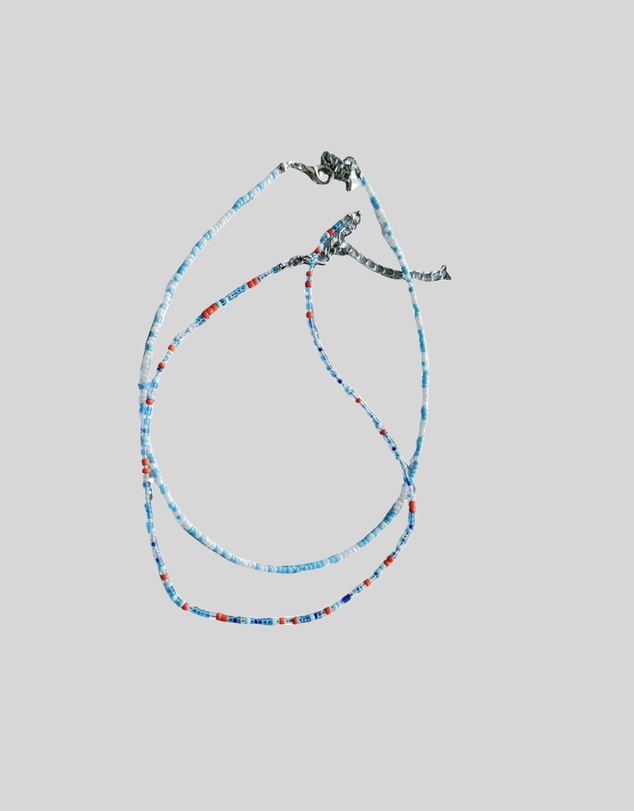 KAJA Clothing - Rainbow Glass Rice Bead Necklace-2pc