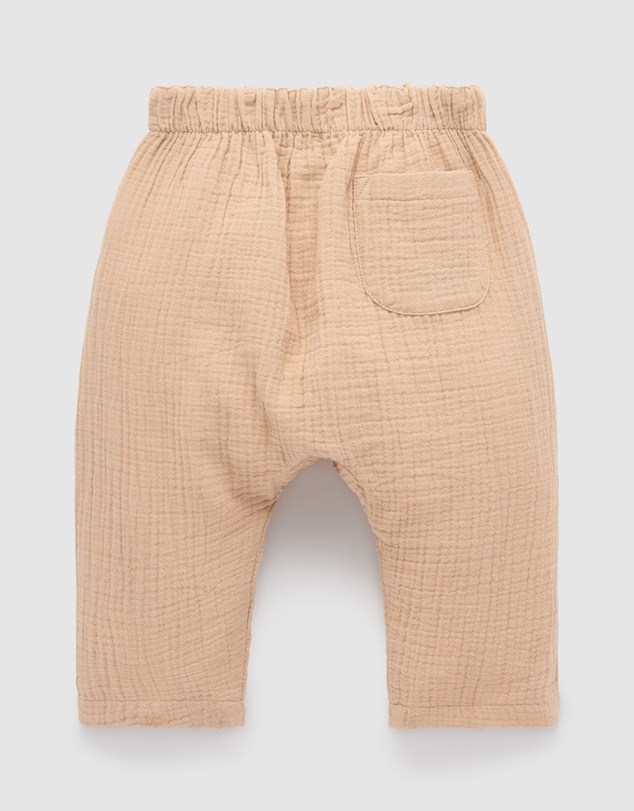 Purebaby - Slouchy Crinkle Cotton Pants -Kids-Babies