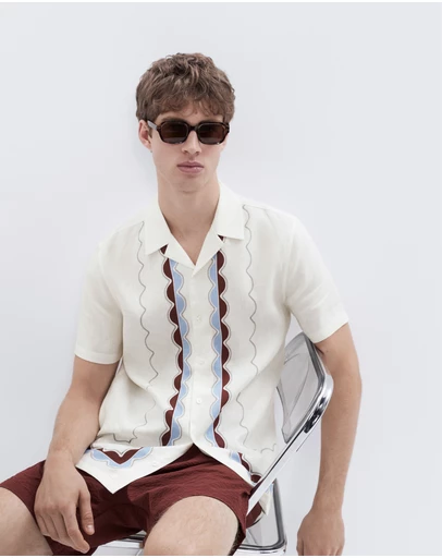 UNISON - Wavy Border Regular Fit Shirt