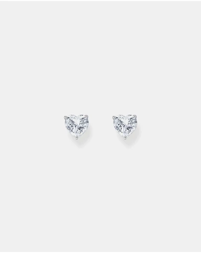 THOMAS SABO - Ear studs heart-shaped with white zirconia