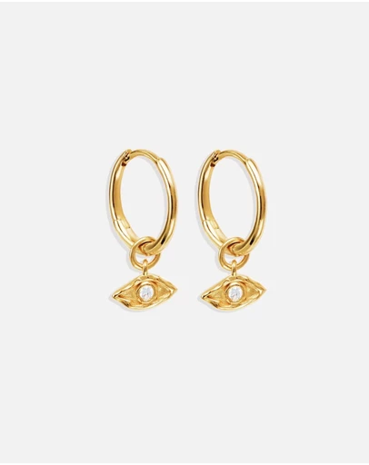 By Charlotte - Gold I Am Protected Hoops