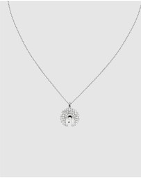 Furla - Furla Flow Crystal Pendant Silver-Tone Necklace