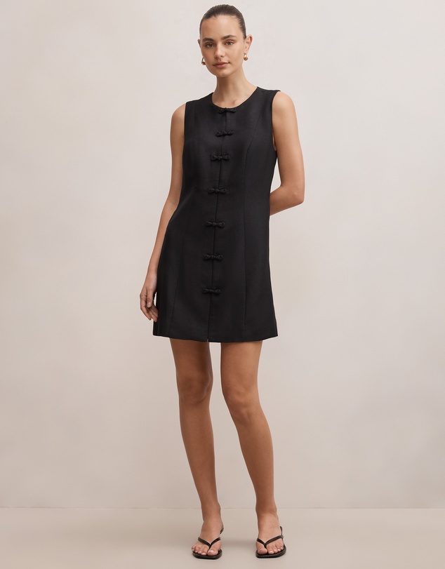 Forever New - Ari Embroidered Closure Mini Dress
