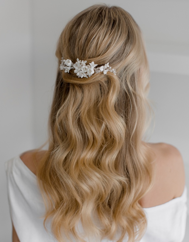 The White Collection - Caroline - Pearl Detail Silver Bridal Hair Piece