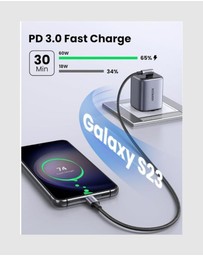 Ugreen - UGREEN 90 Degree Angle USB-C Male to USB-C Male 60W Braided Cable 1m