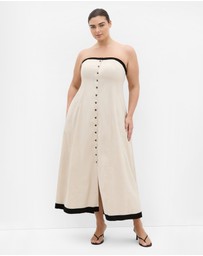 City Chic - Plus size Contrast Strapless Maxi Dress - natural