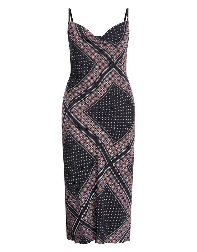 City Chic - Plus size Sadie Boho Print Slip Dress - black