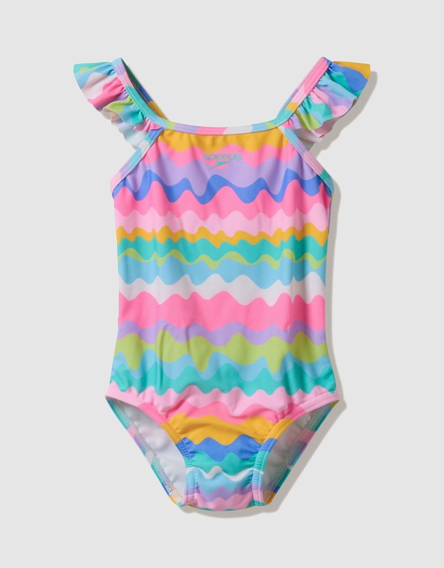 Speedo - Printed Frill Thinstrap One Piece - Babies-Kids