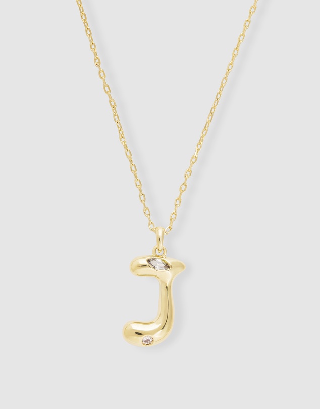 Wanderlust + Co - Alphabet Bubble Pendant Necklace - Letter J