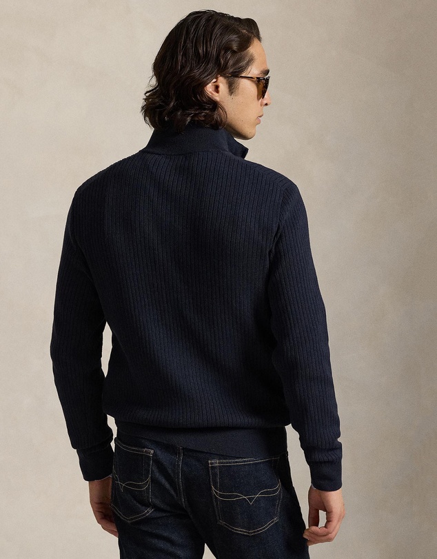 Polo Ralph Lauren - Rib-Knit Cotton Quarter-Zip Sweater - ICONIC EXCLUSIVE