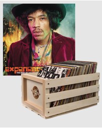 Sony Music - Crosley Record Storage Crate The Jimi Hendrix Experience Experience Hendrix: The Best of Jimi Hendrix Vinyl Album Bundle