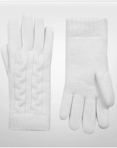 DENTS - Cable Knit Yarn Lined Gloves Warm