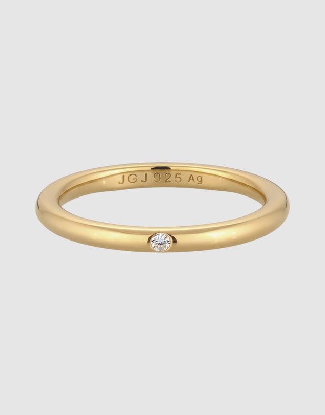 Elli Jewelry - Ring Crystal Stacking 925 Sterling Silver Gold-Plated