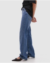 TOPSHOP - High Rise Straight Kort Jeans