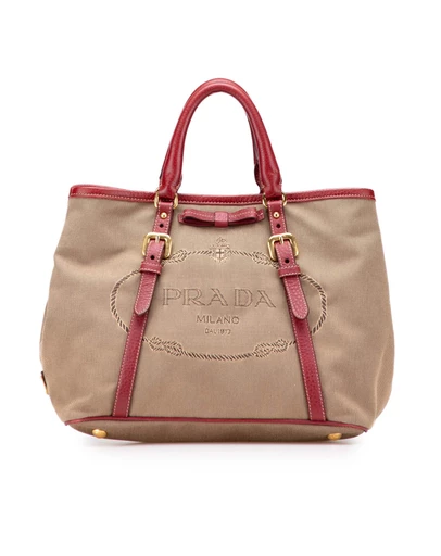 Pre-Loved by Azura Reborn - Pre-Loved Canvas Canapa Logo Bow Satchel