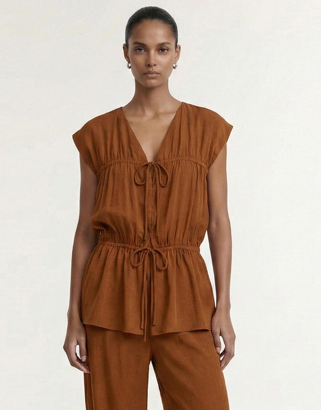 Staple the Label - Solene Tie Front Top