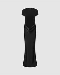 ROTATE - Capsleeve Draped Maxi Dress