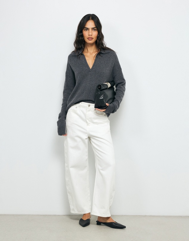 AERE - Asha Merino Wool Blend Polo Knit