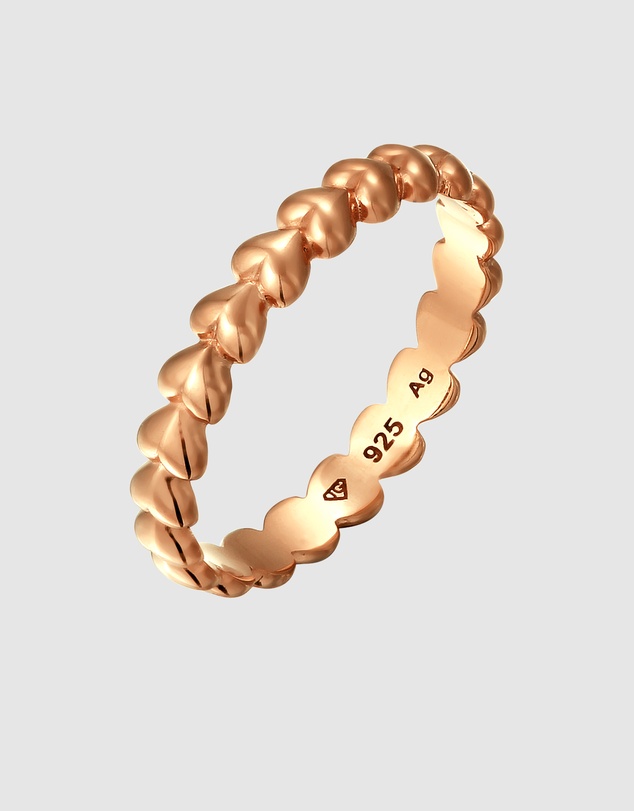 Elli Jewelry - Ring Heart Valentine 925 Sterling Silver Rosegold