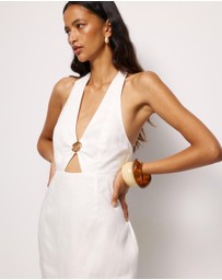 AERE - Lysandra Linen Halter Midi Dress