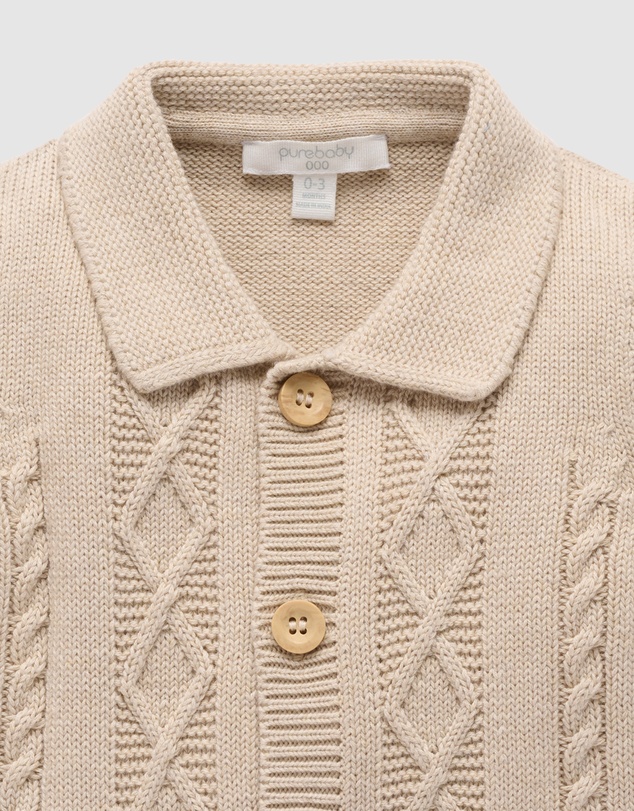 Purebaby - Cable Cardigan -Kids-Babies