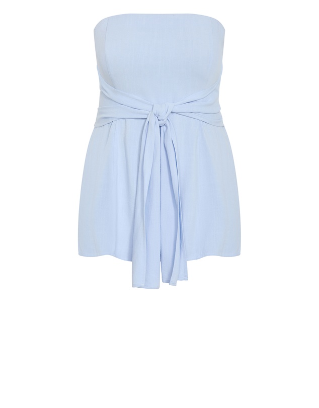 City Chic - Plus size Haven Strapless Tie Top - powder blue