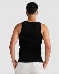 Vacay Swimwear - Rib Singlet Black