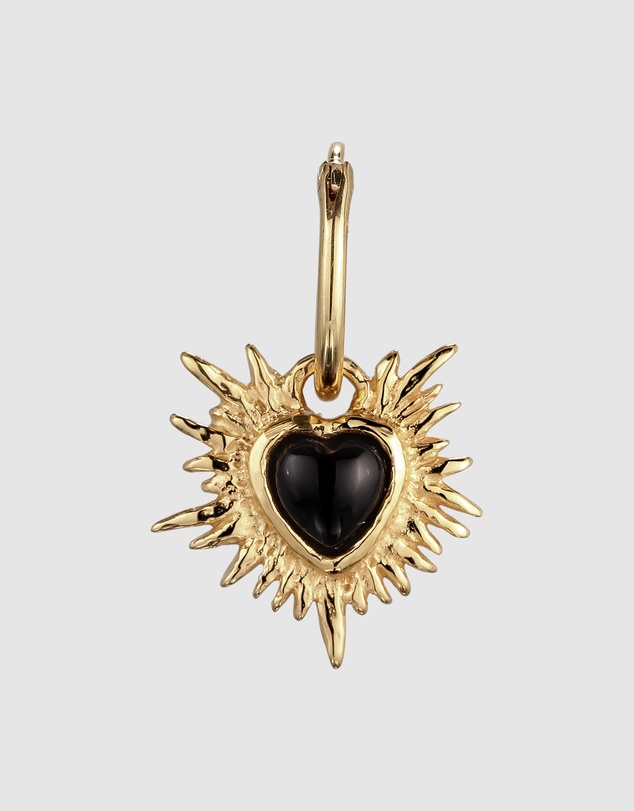 Haze & Glory - ICONIC EXCLUSIVE - Flaming Heart Charm Earring in Gold-Plated 925 Silver