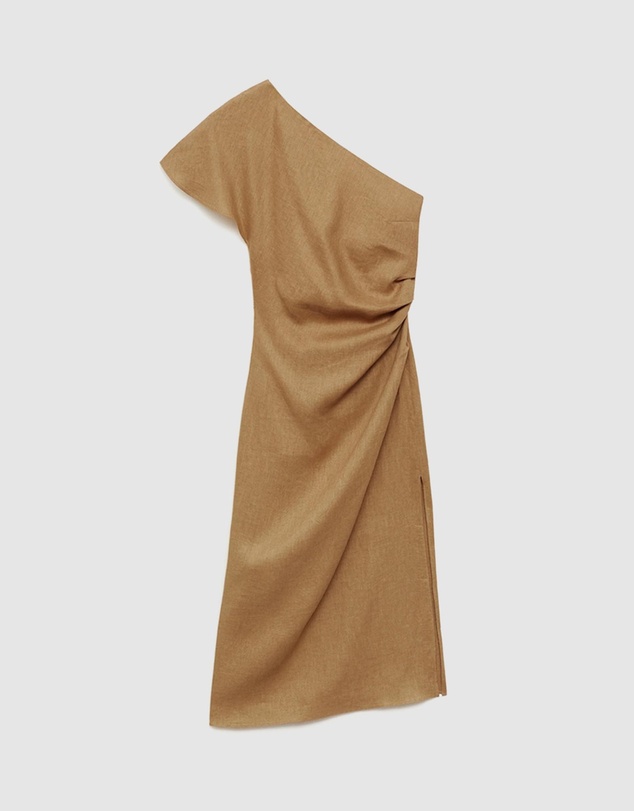 M.N.G - Rachel Asymmetrical Linen Dress
