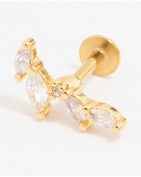 Lovisa - Gold Plated Surgical Steel Four Leaf Crawler Flat Back