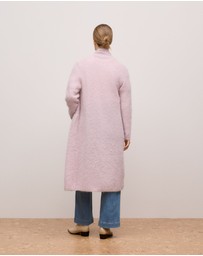 Trenery - Brushed Alpaca Longline Cardigan in Pink Rose