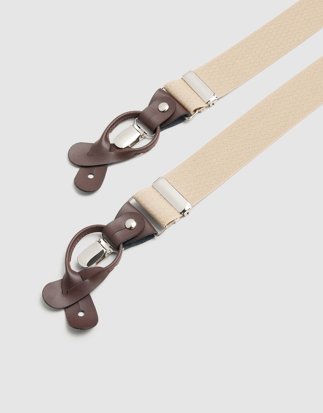 Politix - Leather Crosspatch Y-back Elastic Braces