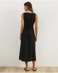 Atmos&Here - Cara Contrast Bind Midi Dress