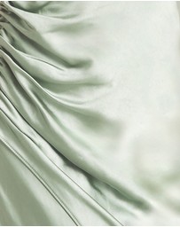 Six Stories - Asymmetrical Bardot Strap Satin Bridesmaid Dress